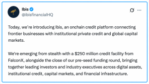 $250M FalconX Facility Powers Ibis Push Into Onchain Credit