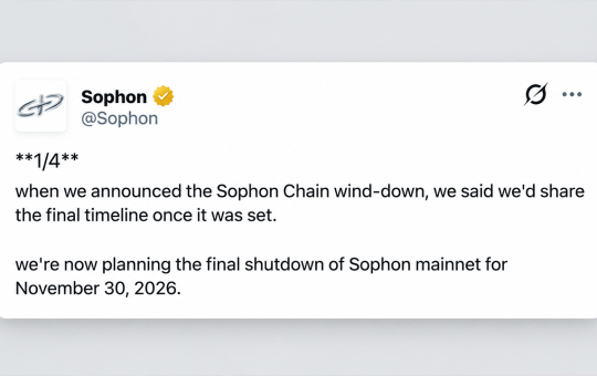 Sophon Set to Pull Plug on Layer 2 Network After $70M Funding Push – Bitcoin News