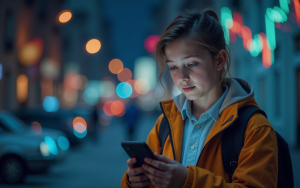A Teen Using Smartphone