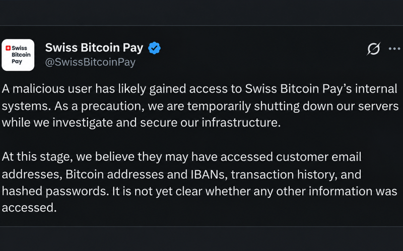 Swiss Bitcoin Pay Just Went Dark After a Mysterious Intruder